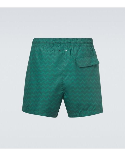 Missoni Green Zigzag Swim Trunks for men