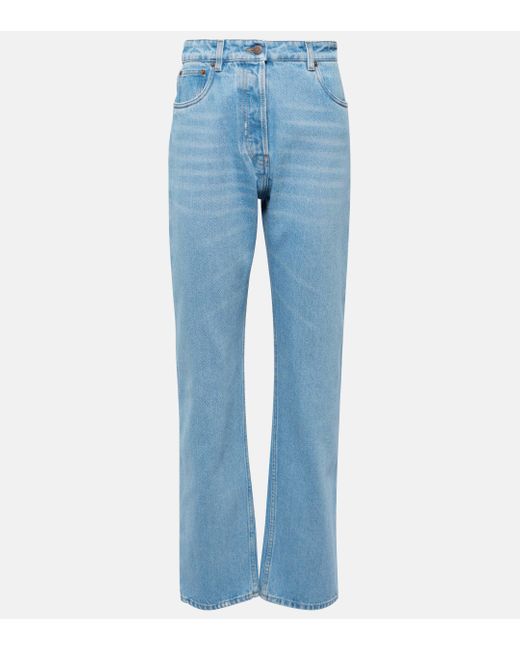 Prada Blue High-rise Straight Jeans