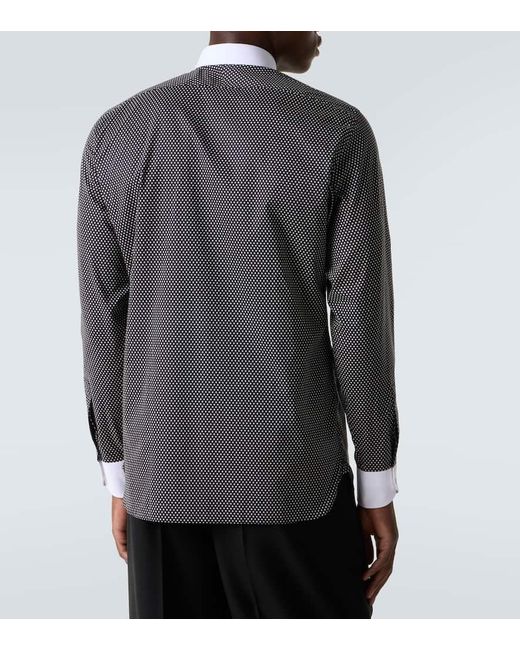 Camisa De Popelin De Algodon Con Lunares Tom Ford de hombre de color Blue