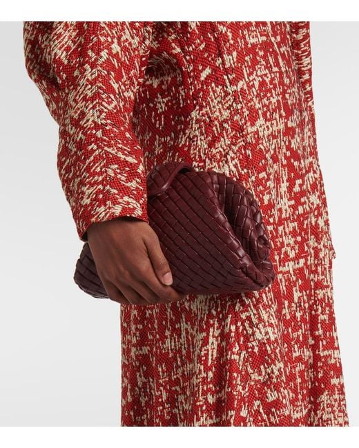 Bottega Veneta Red Lauren 1980 Small Intrecciato Leather Clutch