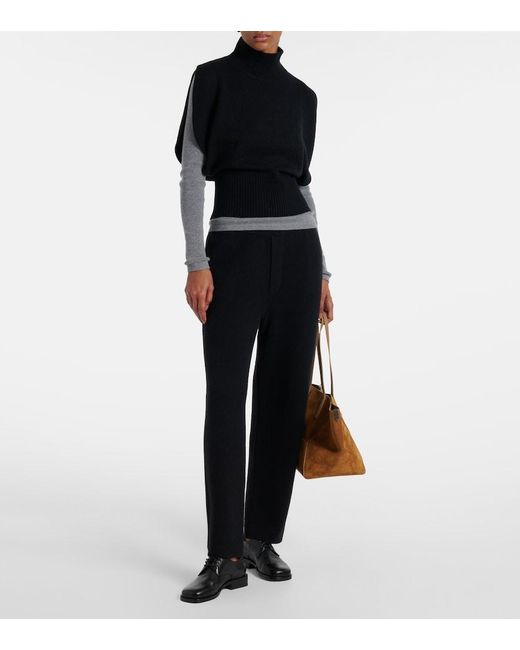 Lisa Yang Blue Sonya Cashmere Straight Pants
