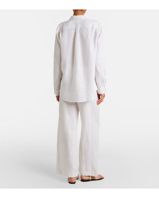 Velvet White Stephanie Linen Wide-Leg Pants