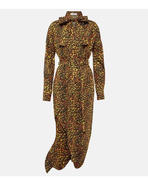 Vestido midi asimetrico de algodon estampado Vivienne Westwood de color Yellow