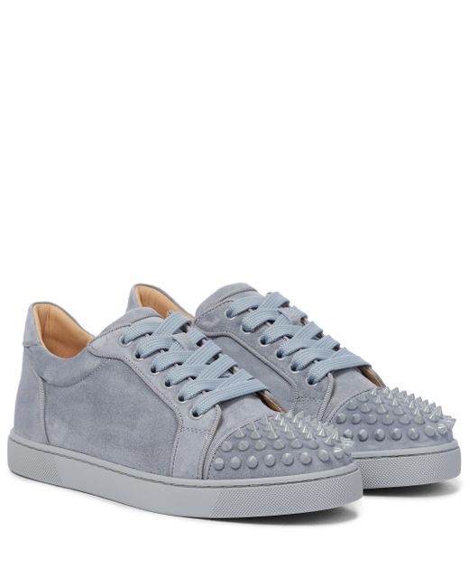 Christian Louboutin Exclusive To Mytheresa – Vieira Spikes Suede Sneakers  in Blue - Lyst