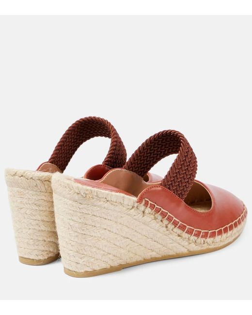 Malone Souliers Brown Siena 70 Leather Espadrille Wedges