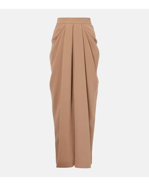 Max Mara Brown Ridente Pleated Maxi Skirt