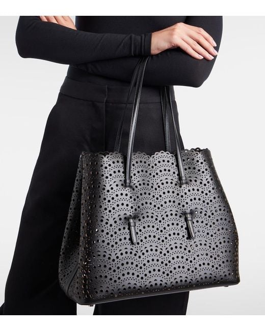Alaïa Black Mina 37 Vienne Leather Tote Bag