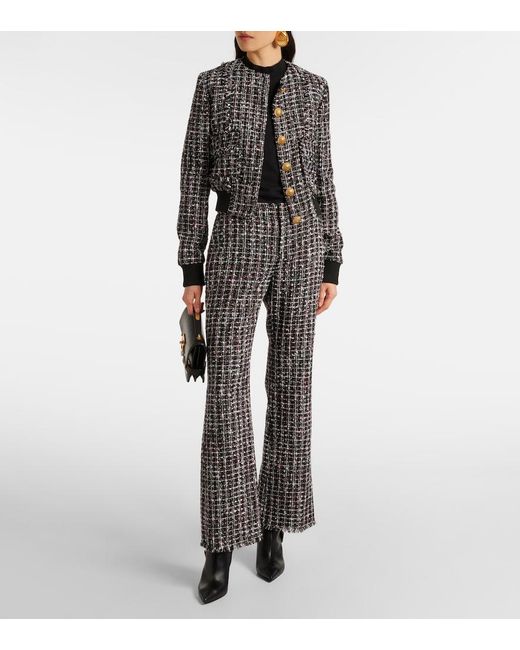 Balmain Gray Wide Trousers
