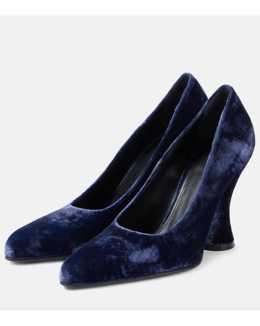 Dries Van Noten Blue 95 Velvet Pumps