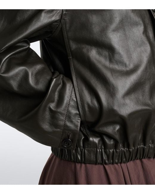 Lemaire Black Leather Blouson Jacket