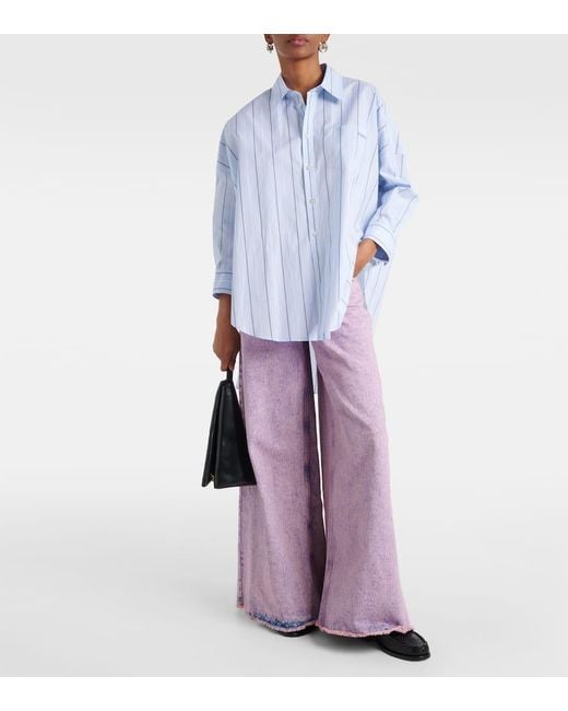 Marni Purple High-Rise Wide-Leg Jeans