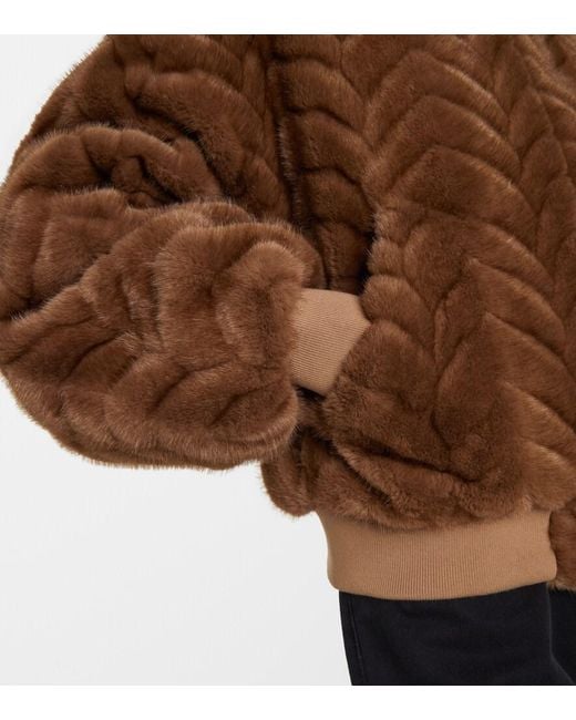 Balenciaga Brown Short Faux Fur