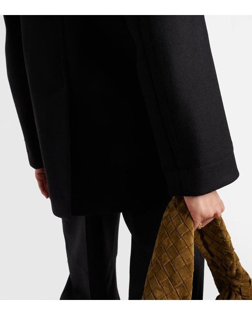 Bottega Veneta Black Double-Breasted Wool Coat
