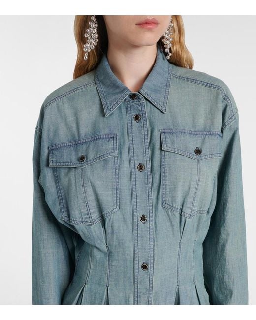 Isabel Marant Blue Nolwen Chambray Shirt Dress