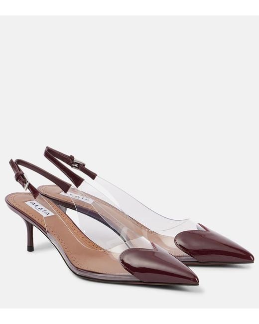 Alaïa Red Slingback-Pumps Le Cour Mit Lackleder