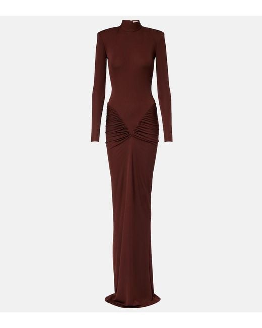The New Arrivals Ilkyaz Ozel Purple Darja Ruched Gown
