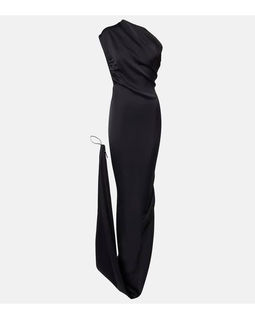 Vivienne Westwood Black Schwarzes One-Shoulder-Kleid Mit Seitlichem Schlitz Und Drapierung