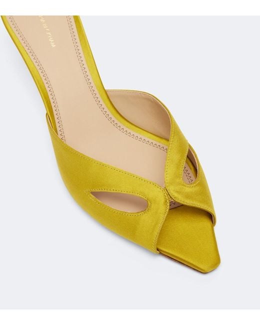 Victoria Beckham Yellow Harlow Mask Satin Mules