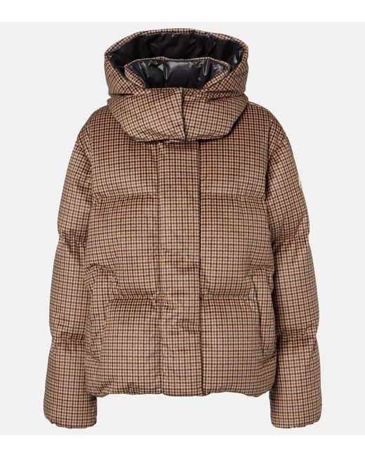 Moncler Brown Quierzy Houndstooth Down Jacket