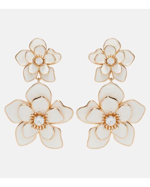 Self-Portrait Metallic Enamel Drop Earrings