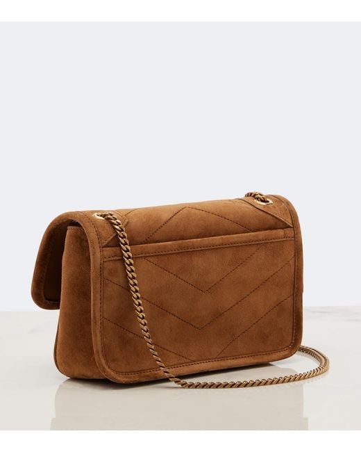 Saint Laurent Brown Niki Mini Suede Shoulder Bag