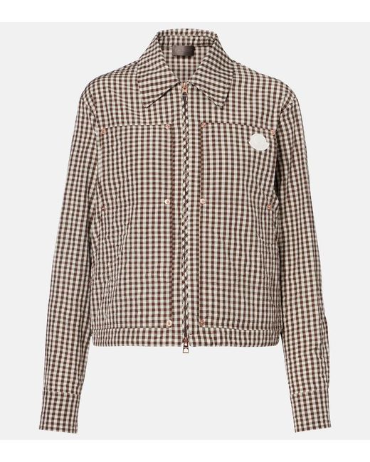 Moncler Brown Checked Cotton-Blend Jacket