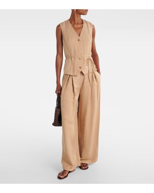Faithfull The Brand Natural Astrid High-Rise Wide-Leg Pants
