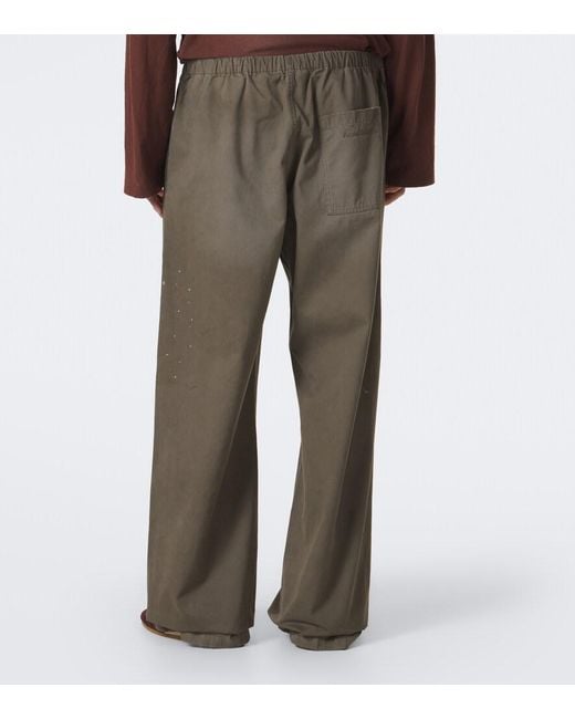 Acne Gray Cotton Twill Wide-Leg Pants for men