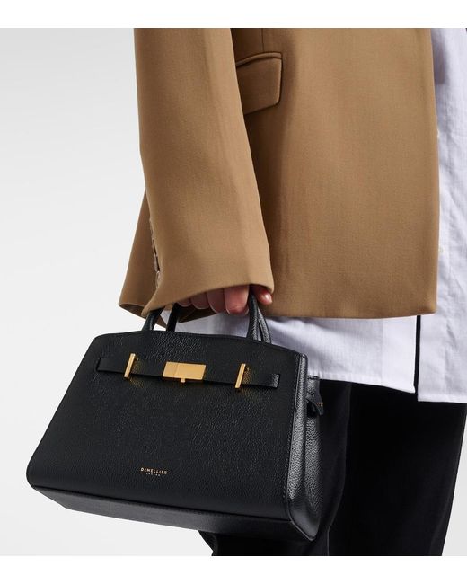 DeMellier London Black Hudson Small Leather Top-Handle Bag