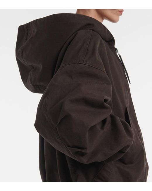 The Attico Black Cotton Gabardine Bomber Jacket