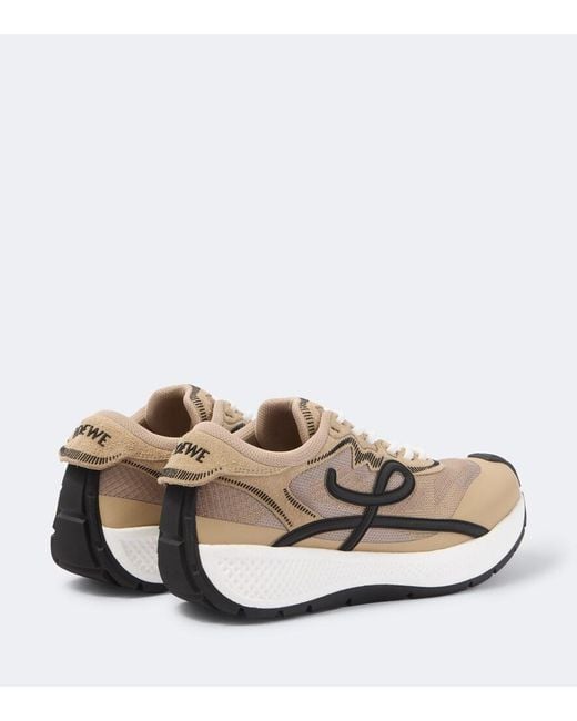 Loewe Natural Pogo Suede-Trimmed Sneakers for men