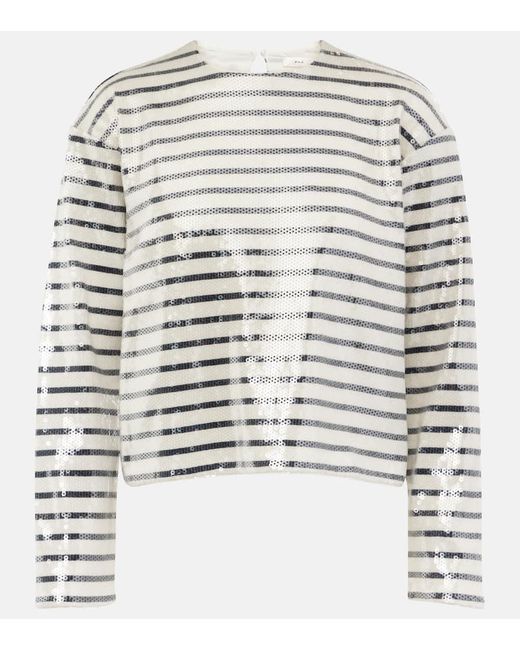 FRAME White Top Aus Baumwolle Mit Pailletten