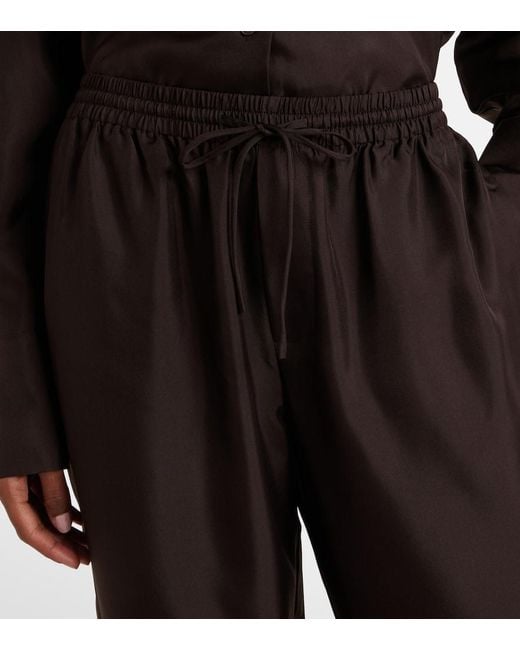 Pantalon Ample En Soie Rohe en coloris Black