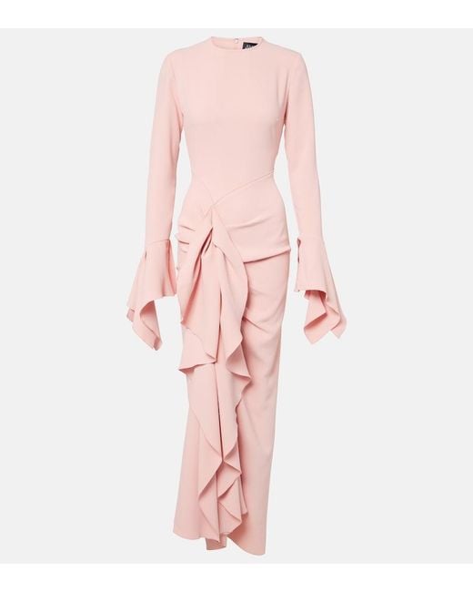 Solace London Pink Della Draped Gown