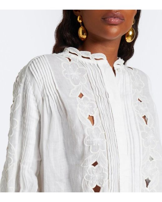 Isabel Marant White Rubra Broderie Anglaise Ramie Blouse