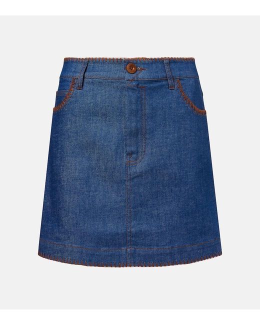 Zimmermann Blue Ascension Denim Miniskirt