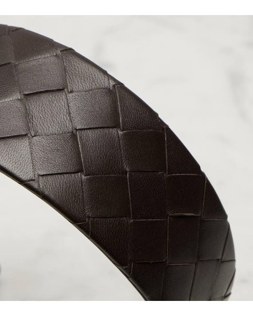 Bottega Veneta Black Intrecciato Leather Headband
