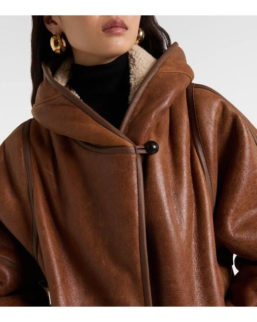 Isabel Marant Brown Amiel Shearling-Lined Leather Jacket