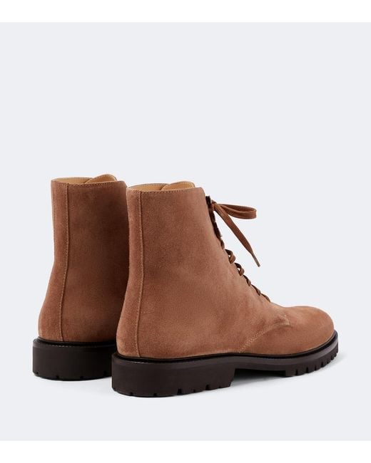 Brunello Cucinelli Brown Suede Ankle Boots for men