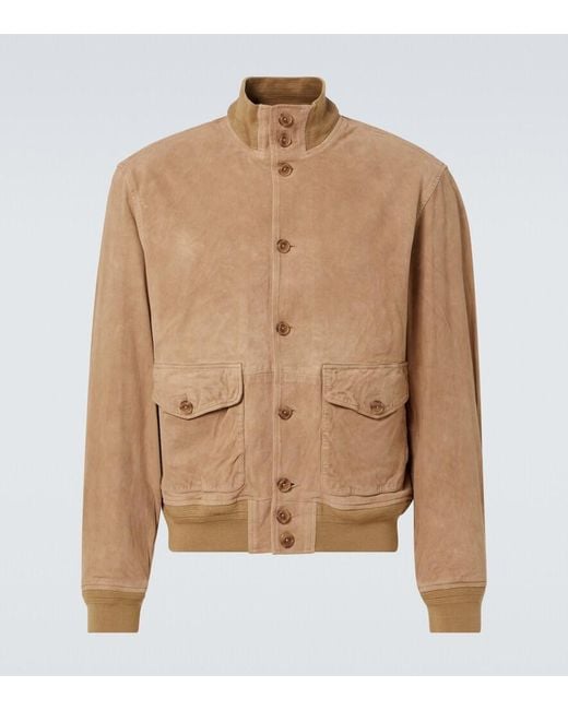 Polo Ralph Lauren Natural Suede Bomber Jacket for men