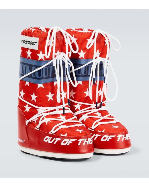 Moon Boot Red Icon Retrobiker Snow Boots for men