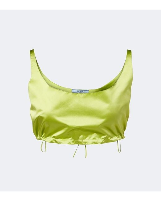 Prada Yellow Silk Duchesse Crop Top