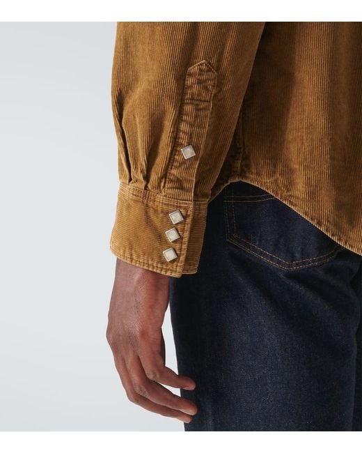 RRL Green Buffalo West Cotton Corduroy Shirt for men