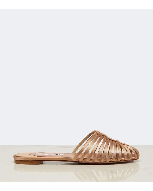 Aquazzura Pink Sweet Surrender Satin Mules