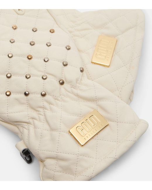 Goldbergh Women's Natural Glisten Studded Leather Ski Gloves
