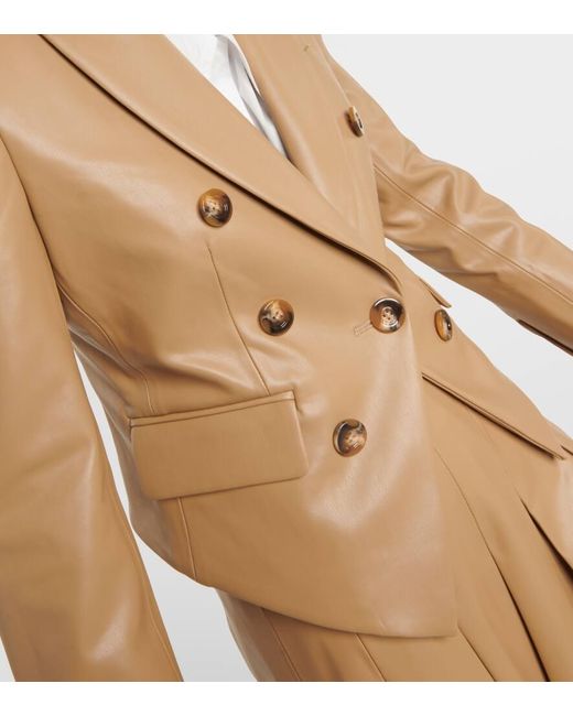 Veronica Beard Natural Cooke Single-Breasted Faux Leather Jacket