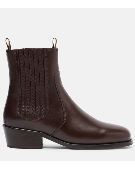 Lemaire Brown Leather Chelsea Boots