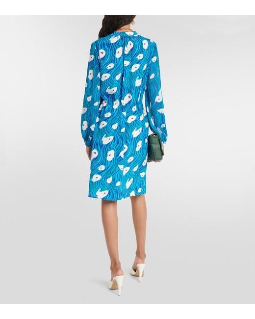 Diane von Furstenberg Blue Printed Minidress