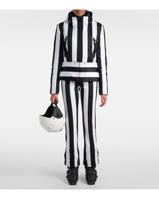 Goldbergh White Lunira Striped Ski Salopettes