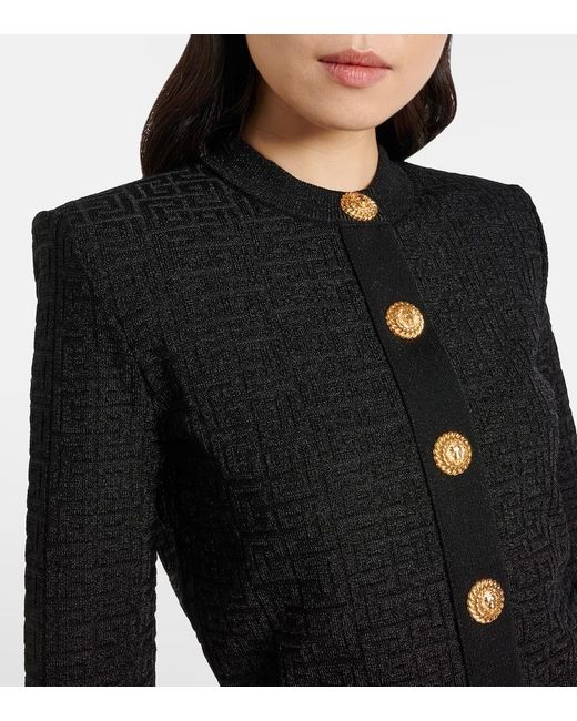 Balmain Black Cardigan Pb Labyrinth Aus Lame